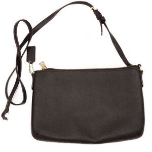 Black Pebbled Leather Coach Crossbody Purse BROKEN STRAP